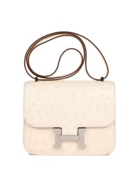 H Constance 18 Nata Ostrich Palladium Hardware