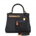 H Colormatic Kelly Retourne 25 Caban, Black and Chai Swift Gold Hardware