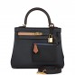 H Colormatic Kelly Retourne 25 Caban, Black and Chai Swift Gold Hardware