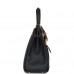 H Colormatic Kelly Retourne 25 Caban, Black and Chai Swift Gold Hardware