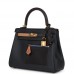 H Colormatic Kelly Retourne 25 Caban, Black and Chai Swift Gold Hardware