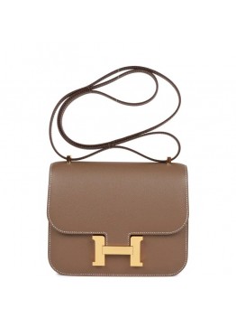 H Constance 18 Etoupe Epsom Gold Hardware