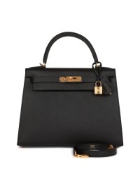 H Kelly Sellier 28 Black Epsom Gold Hardware