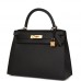H Kelly Sellier 28 Black Epsom Gold Hardware