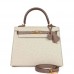 H Special Order (HSS) Kelly Sellier 25 Beton and Gris Asphalte Ostrich Gold Hardware