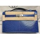 H Kelly Pochette Bleu Saphir Lizard Palladium Hardware – DP for HR