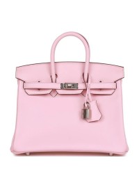 H Birkin 25 Rose Sakura Swift Palladium Hardware