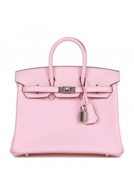H Birkin 25 Rose Sakura Swift Palladium Hardware