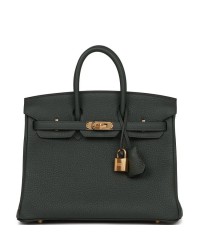 H Birkin 25 Vert Fonce Togo Gold Hardware