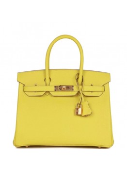 H Birkin 30 Lime Epsom Gold Hardware
