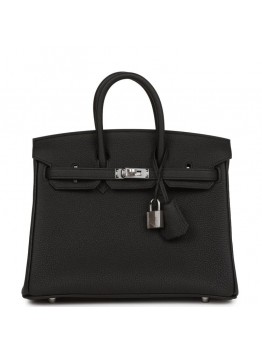 H Birkin 25 Black Togo Palladium Hardware
