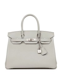H Special Order (HSS) Birkin 30 Gris Perle Verso Chevre Brushed Palladium Hardware