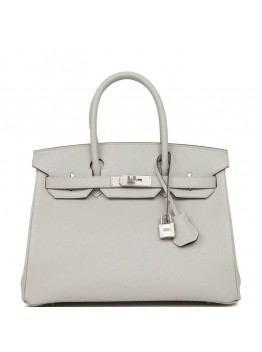 H Special Order (HSS) Birkin 30 Gris Perle Verso Chevre Brushed Palladium Hardware