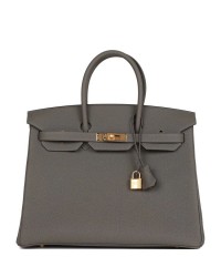 H Birkin 35 Gris Meyer Togo Gold Hardware