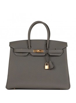 H Birkin 35 Gris Meyer Togo Gold Hardware