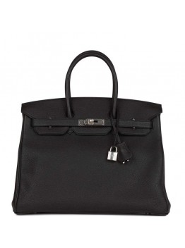 H Birkin 35 Black Togo Palladium Hardware