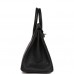H Birkin 25 Black Ostrich Palladium Hardware