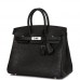 H Birkin 25 Black Ostrich Palladium Hardware