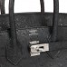 H Birkin 25 Black Ostrich Palladium Hardware