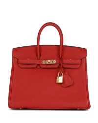 H Birkin 25 Rouge Vif Togo Gold Hardware