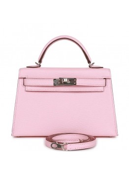 H Kelly Sellier 20 Rose Sakura Chevre Palladium Hardware