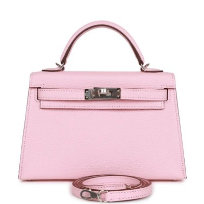 H Kelly Sellier 20 Rose Sakura Chevre Palladium Hardware