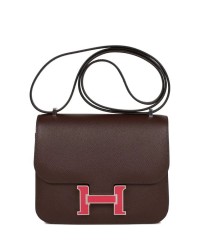 H Constance 18 Rouge Sellier Epsom Palladium Hardware