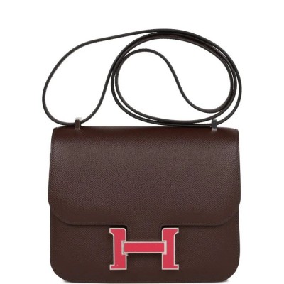 H Constance 18 Rouge Sellier Epsom Palladium Hardware
