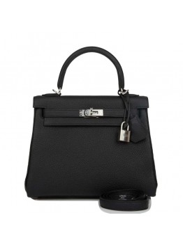 H Kelly Retourne 25 Black Togo Palladium Hardware