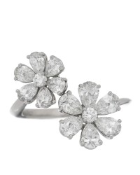 Platinum Diamond Forget-Me-Not Flower Twin Ring 53 6.25