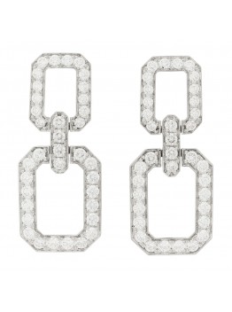 Platinum Diamond Medium Links Earrings
