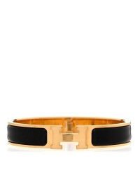 Enamel Narrow Clic Clac H Bracelet GM Black