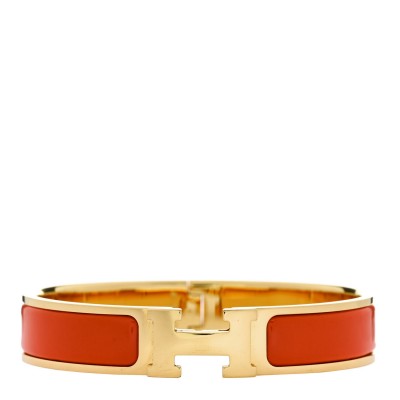 Enamel Narrow Clic Clac H Bracelet GM Orange