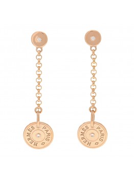 18K Rose Gold Diamond Gambade Clou de Selle Earrings