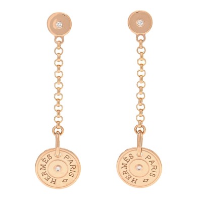 18K Rose Gold Diamond Gambade Clou de Selle Earrings