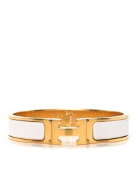 Enamel Narrow Clic Clac H Bracelet PM White