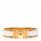 Enamel Narrow Clic Clac H Bracelet PM White