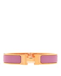 Enamel Narrow Clic Clac H Bracelet GM Rose Delirium