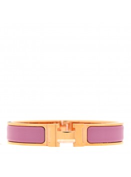 Enamel Narrow Clic Clac H Bracelet GM Rose Delirium