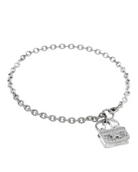 18K White Gold Diamond Constance Amulettes Bracelet LG