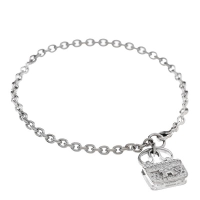 18K White Gold Diamond Constance Amulettes Bracelet LG