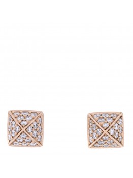 18K Rose Gold Diamond Clou d'H Stud Earrings