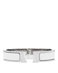 Enamel Narrow Clic Clac H Bracelet PM White