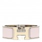 Enamel Wide Clic Clac H Bracelet PM Rose Nymph White