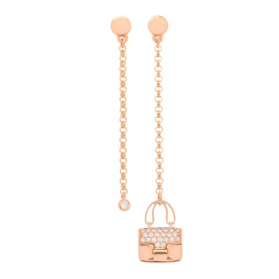 18K Rose Gold Diamond Constance Amulettes Drop Earrings
