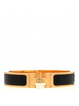 Enamel Narrow Clic Clac H Bracelet GM Black