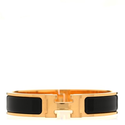 Enamel Narrow Clic Clac H Bracelet GM Black