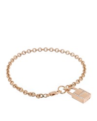 18K Rose Gold Diamond Amulettes Cadenas Bracelet SH