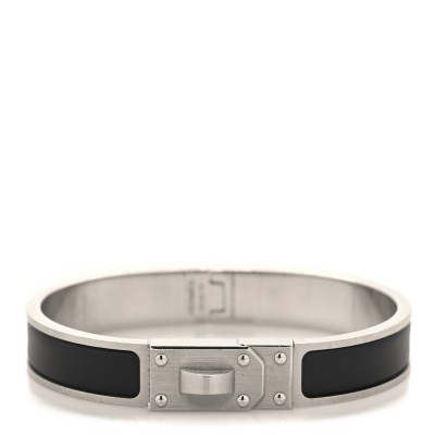 Enamel Clic Kelly Bracelet GM Black