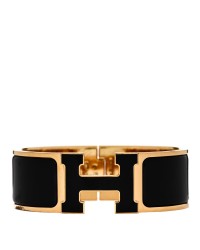 Enamel Wide Clic Clac H Bracelet GM Black